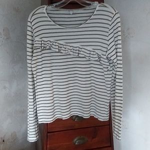 Lucky Brand Green Striped Shirt Sz M